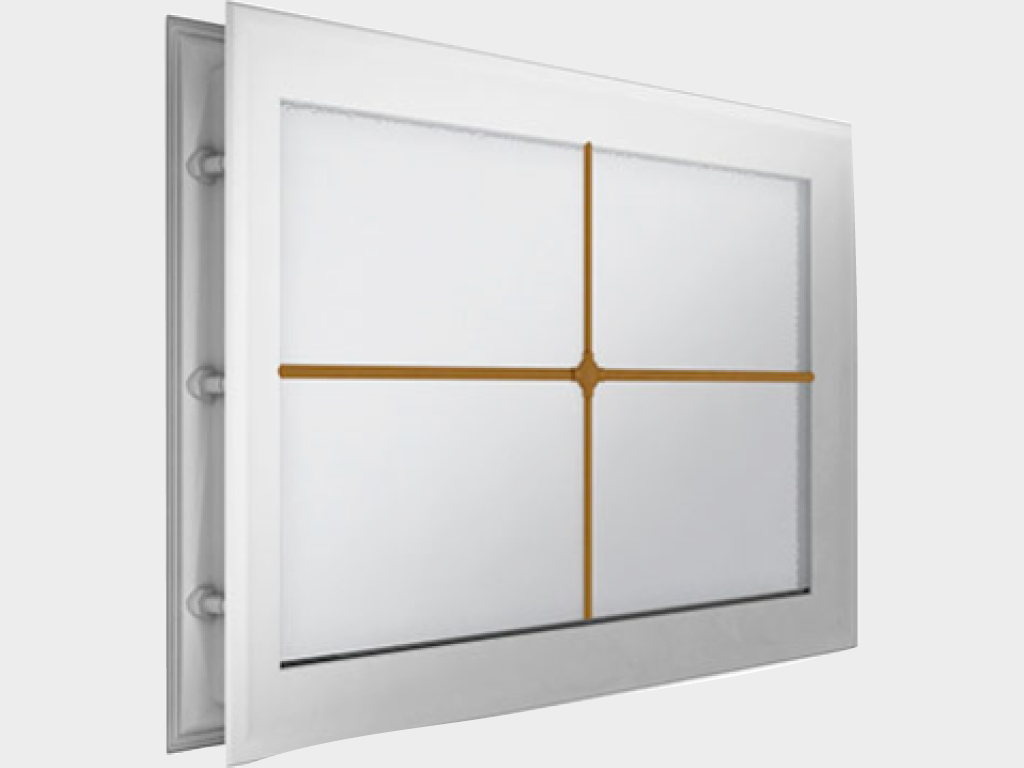 Окно акриловое 452 × 302, белое с раскладкой «крест» (арт